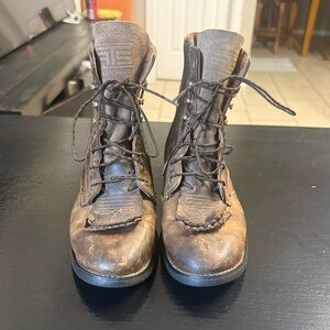 Ariat Heritage Lacer Distressed Women’s Dark Brown Leather Lace-Up Boots 7B